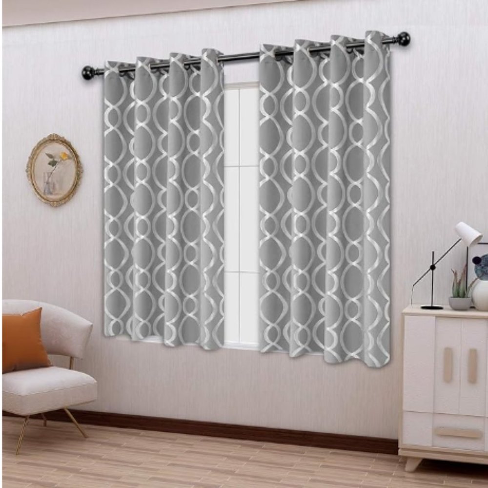 Geometric Foil Print Blackout Curtains NWT